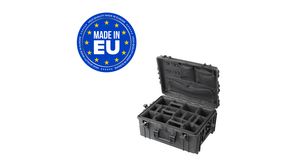 Watertight Case with Padded Dividers and Organizer, 53.38l, 594x473x270mm, Polypropylene (PP), Black